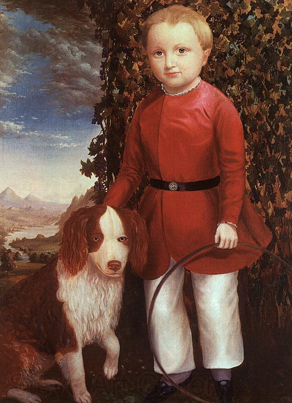 Joseph Whiting Stock Portrait of a Boy with a Dog Spain oil painting art